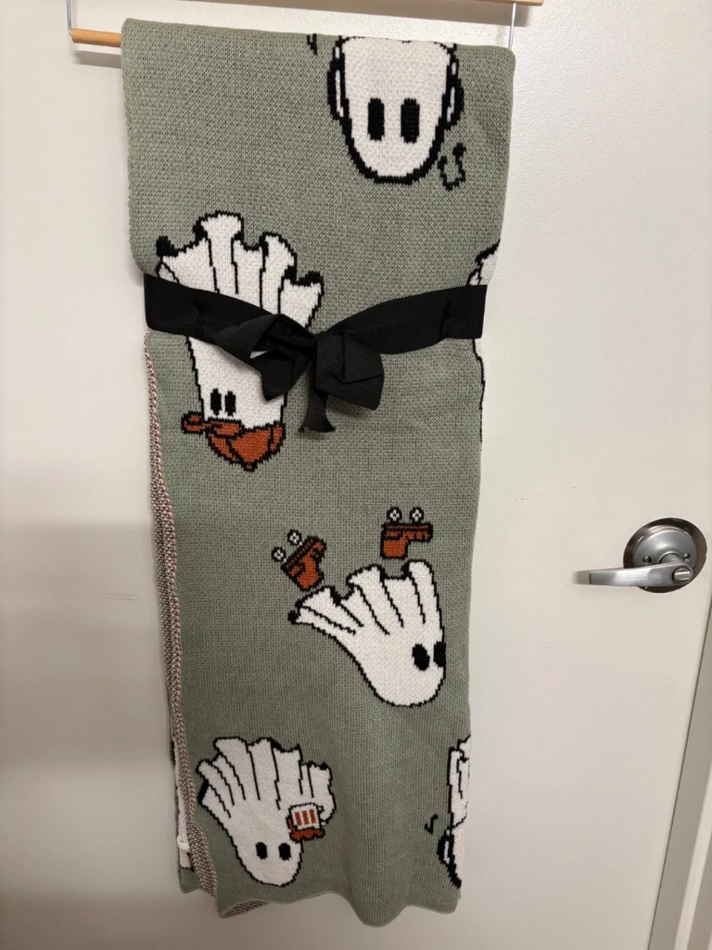 VIRAL Goblin & Ghoul Ghost Decorative Throw - Sage Green skates, coffee, music